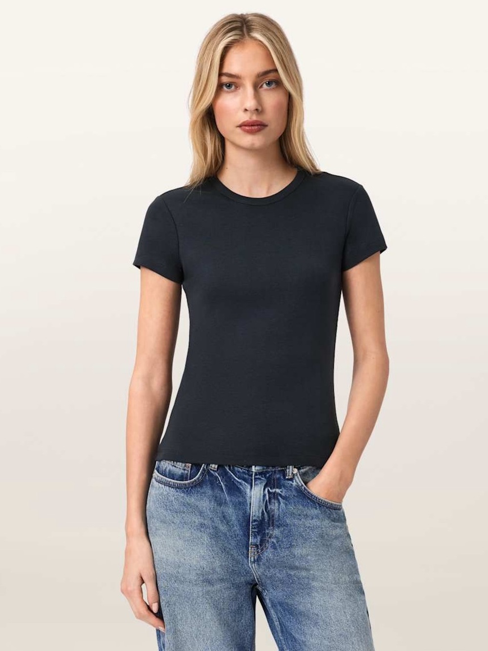 AllSaints Stevie Slim Fit Short Sleeve T-Shirt 100% Organic Cotton Size M